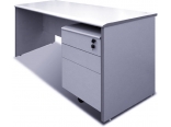 長方型辦公桌+推3桶櫃 灰色