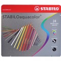 STABILO Aquacolor 1624-5 專業級木顏色(24色/鐵盒裝)