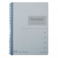 GAMBOL WCN-DS1488A5 雙線圈透明PP面單行簿(80頁)