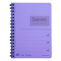 GAMBOL WCN-DS1055A6 雙線圈透明PP面單行簿(80頁)